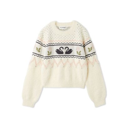 [L.B CANDY STOCK] ノルディックビジューニット （WHT）｜詳細画像