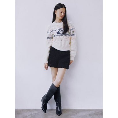[L.B CANDY STOCK] ノルディックビジューニット （BLK）｜詳細画像