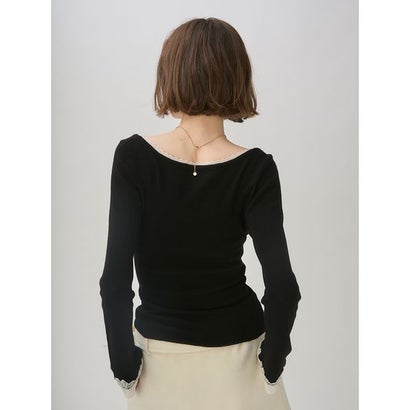 【限定カラー】レーストリムニットトップス （GRY）｜詳細画像