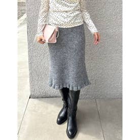 クロシェニットローズモチーフミディスカート （GRY）