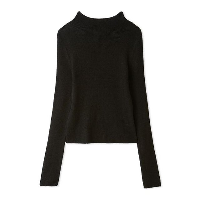 ベーシックシアーリブニット （BLK）