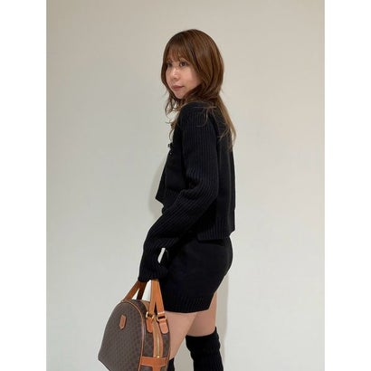 バルキーニットショートパンツ （BLK）｜詳細画像
