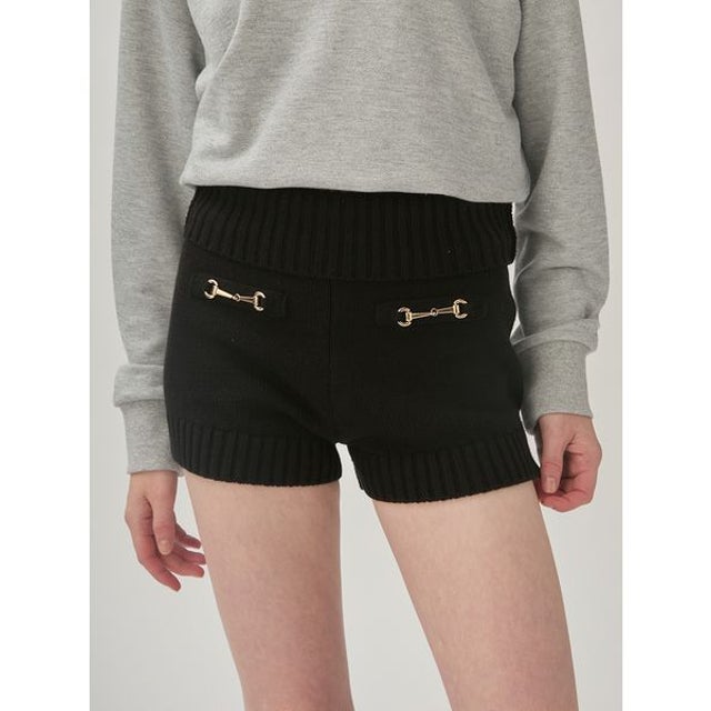 バルキーニットショートパンツ （BLK）