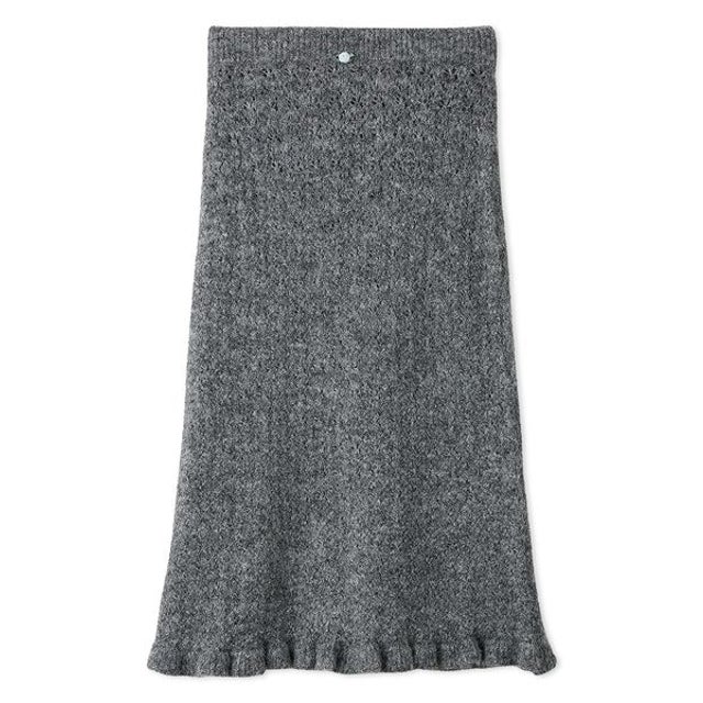 クロシェニットローズモチーフミディスカート （GRY）