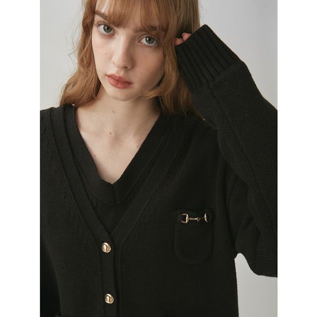 バルキーニットカーディガン （BLK）