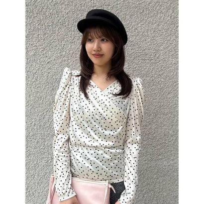 リリーブラウン LILY BROWN ヴィンテージプリントドレープサテントップス （OWHT）｜詳細画像
