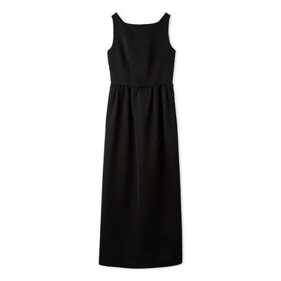 【Anniversary Edition】ロンググローブセットバックリボンサテンドレス （BLK）｜詳細画像