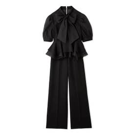 ボウタイリボンペプラムパンツセット （BLK）
