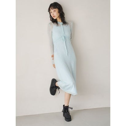 リリーブラウン LILY BROWN ウールモヘアシアーポロワンピース （GRY）｜詳細画像