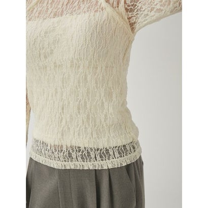 【LILY BROWN Lingerie】メルティーヒートカップインハイネックレーストップス （OWHT）｜詳細画像