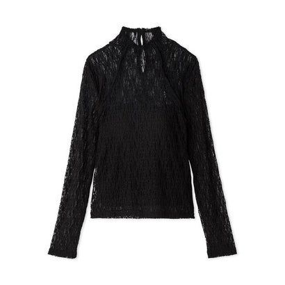 【LILY BROWN Lingerie】メルティ―ヒートカップインハイネックレーストップス （BLK）｜詳細画像