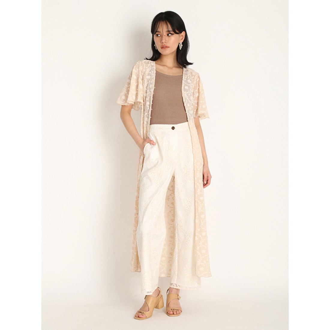 LILY BROWN リリーブラウン Lily Brown 刺繍シフォン2WAYワンピース 