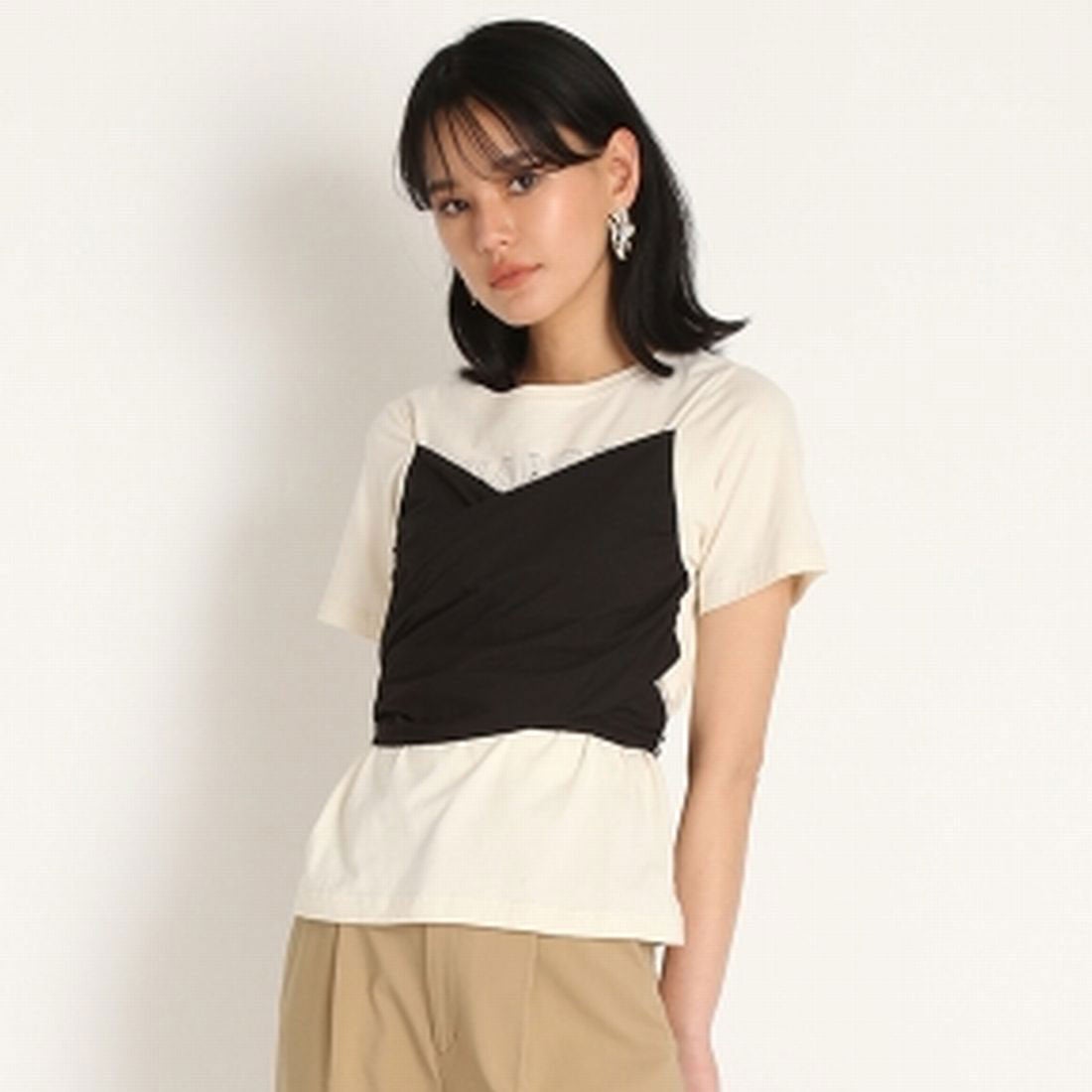 LILY BROWN リリーブラウン Lily Brown ビスチェドッキングロゴTシャツ 