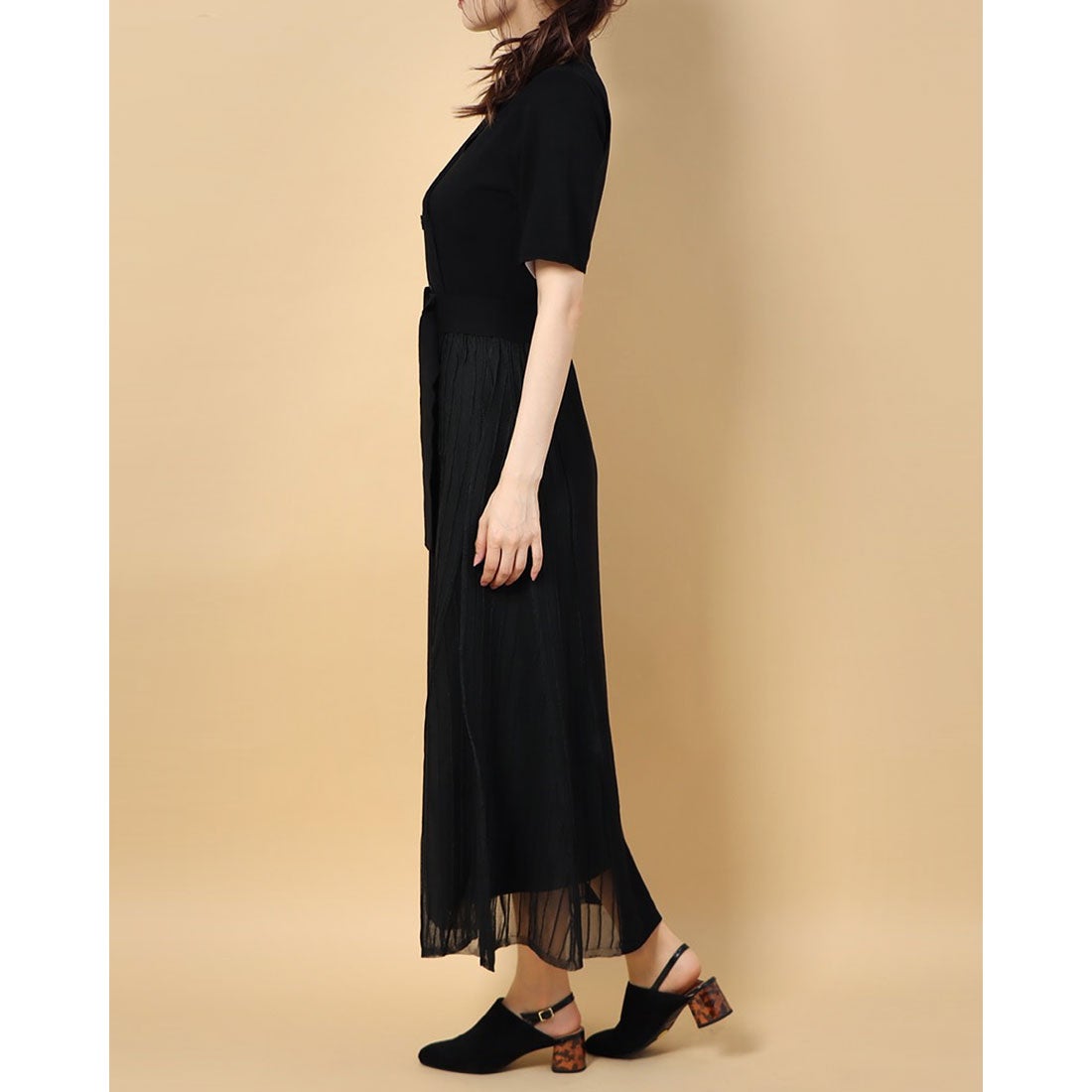 LILY BROWN リリーブラウン Lily Brown シアー切替ニットワンピース 