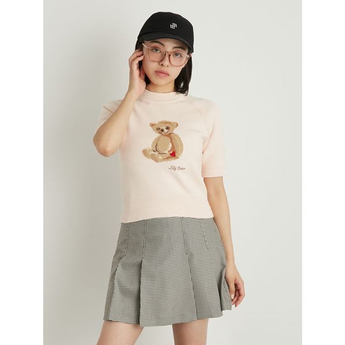 リリーブラウン LILY BROWN Lily Bearハートモチーフニット （GRN 