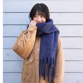 【LTXC】ロゴ刺繍ボリュームマフラー （紺）