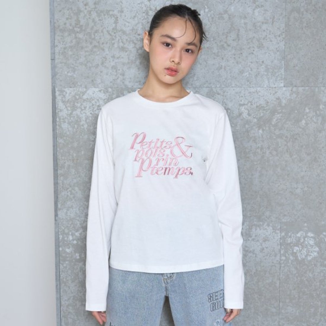 ラブトキシック Lovetoxic ロゴ刺繍長袖Tシャツ （クロ 
