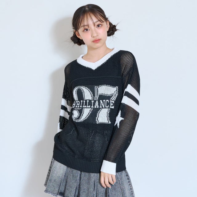 【LTXC/洗える】¥n吸水速乾インナーつきメッシュニット （黒）