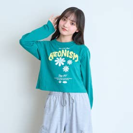 【7days】フラワーロゴ長袖Tシャツ （グリーン）