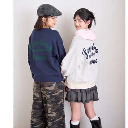 【洗える/静電防止】¥nイマコレスウェットライクニットカーディガン （紺）｜詳細画像