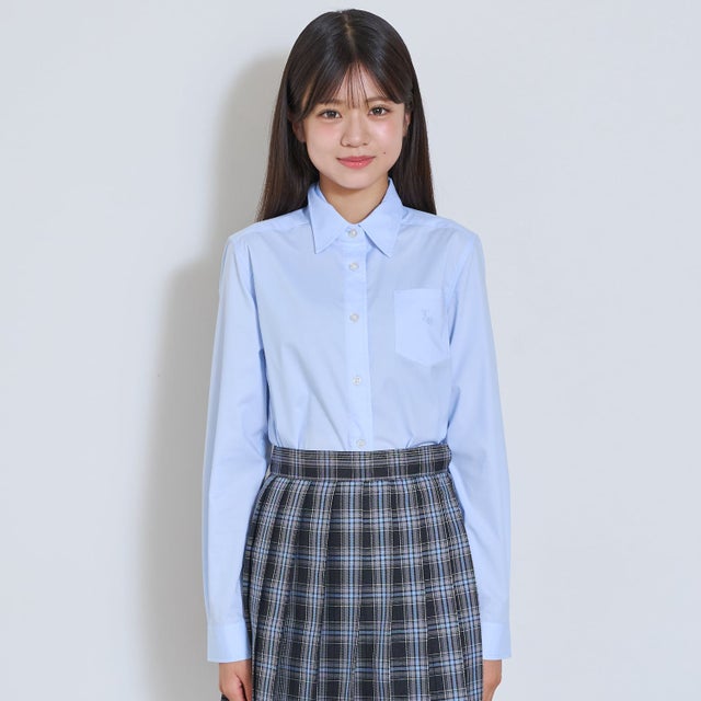 【予約商品】【卒服・セレモニー・フレッシャーズ】【イージーケア】ベーシックシャツ （ブルー）