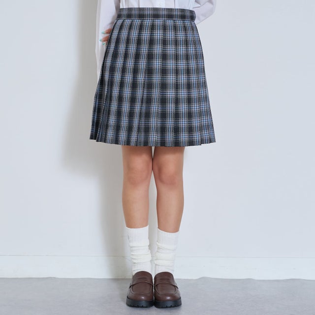 【予約商品】【卒服・セレモニー・フレッシャーズ】チェック柄プリーツスカパン （黒）