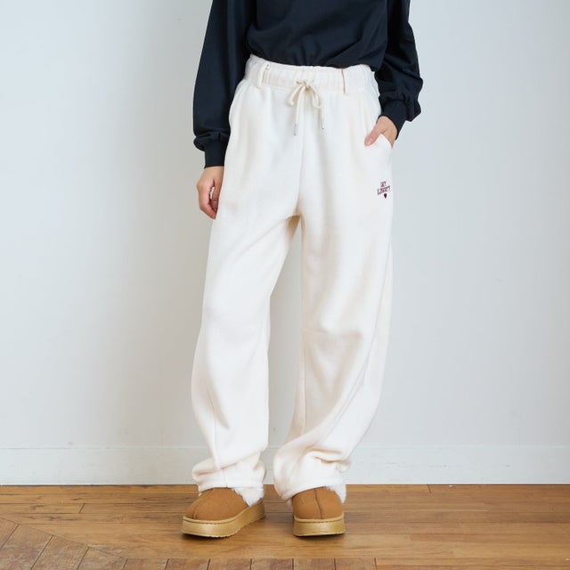 【洗える/静電気軽減/セット可】\nあったかフリースカーブパンツ （アイボリー）