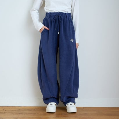 【洗える/静電気軽減/セット可】\nあったかフリースカーブパンツ （紺）｜詳細画像