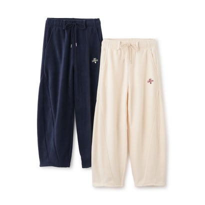 【洗える/静電気軽減/セット可】\nあったかフリースカーブパンツ （紺）｜詳細画像