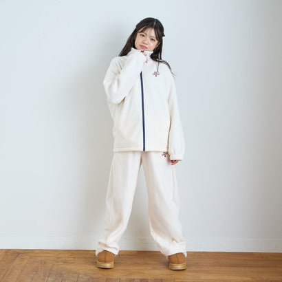 【洗える/静電気軽減/セット可】\nあったかフリースジップブルゾン （アイボリー）｜詳細画像