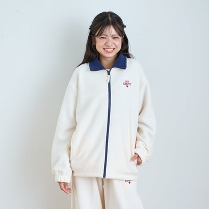 【洗える/静電気軽減/セット可】\nあったかフリースジップブルゾン （アイボリー）｜詳細画像