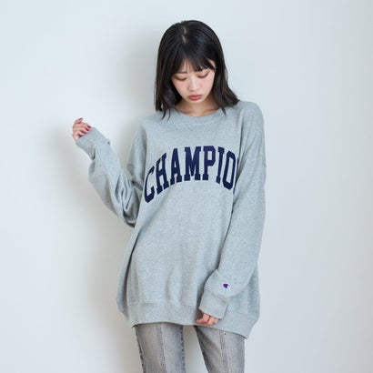 【LTXC/Champion/綿100%】\nフロッキーロゴネックプルオーバー （紺）｜詳細画像