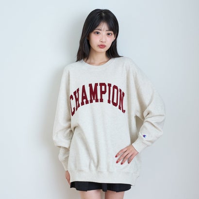 【LTXC/Champion/綿100%】\nフロッキーロゴネックプルオーバー （紺）｜詳細画像