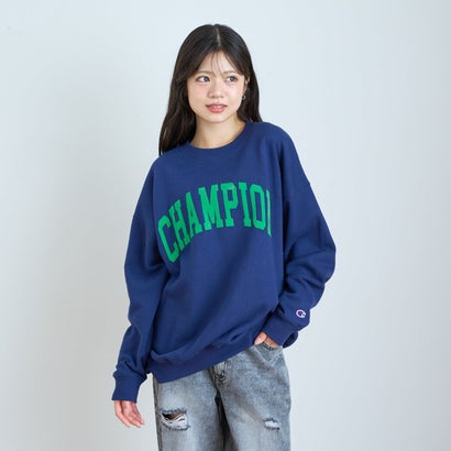 【LTXC/Champion/綿100%】\nフロッキーロゴネックプルオーバー （シロ杢）｜詳細画像