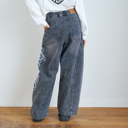 【LTXC】スプレーロゴバルーンデニムパンツ （ブルー）｜詳細画像