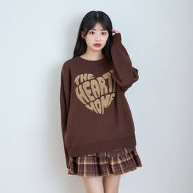 【洗える】もこもこサガラモチーフルーズニット （茶）