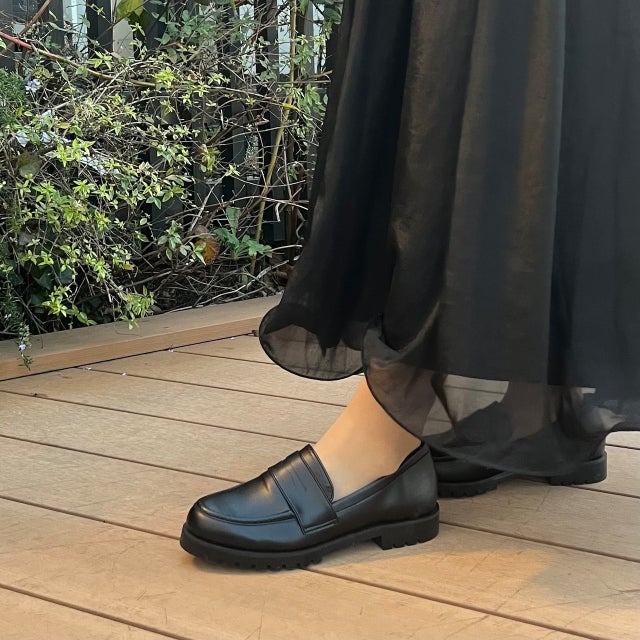 厚底ローファー （ブラック）
