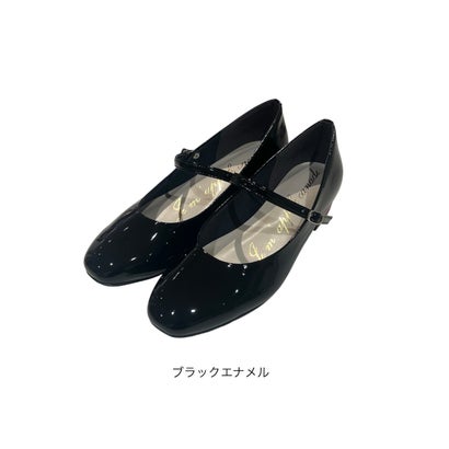 ローヒールストラップパンプス （ブラックエナメル）｜詳細画像
