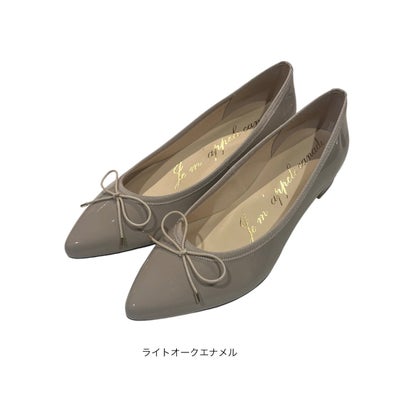 リボンバレエパンプス （ライトオークエナメル）｜詳細画像