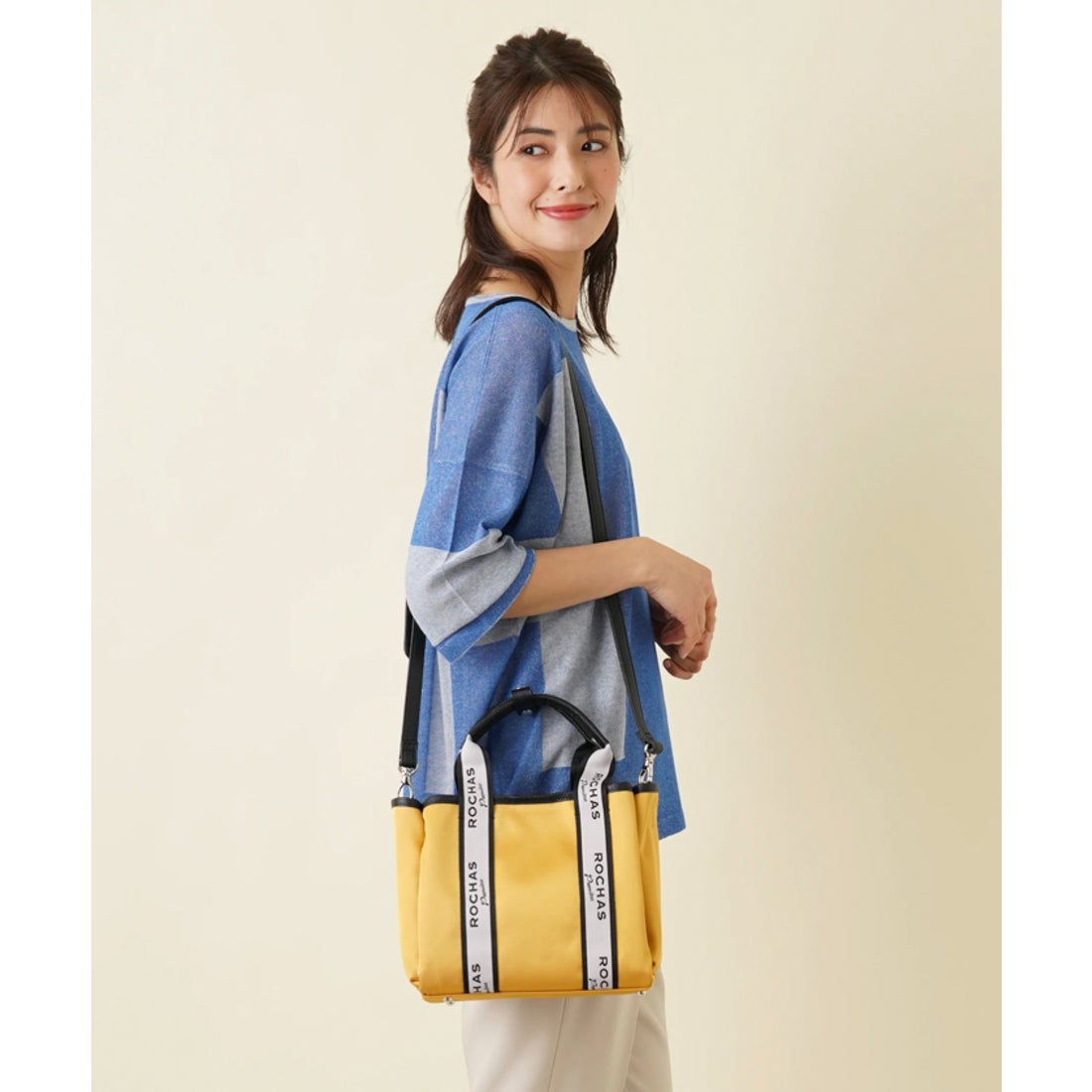 レリアン Leilian ハンドルロゴハンドバッグ【ROCHAS Premiere 