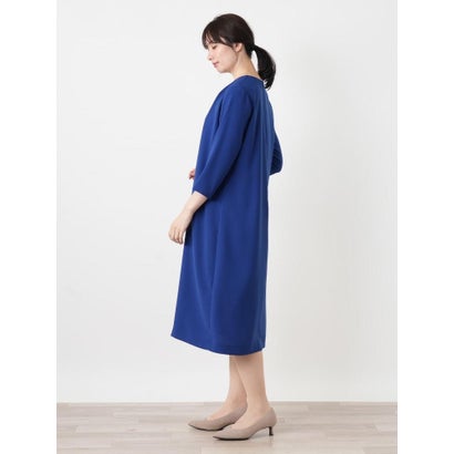 レイヤードネックAラインワンピース【Leilian WHITE LABEL】 （ロイヤルブルー）｜詳細画像