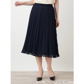 アコーディオンプリーツミディスカート （ネイビー）