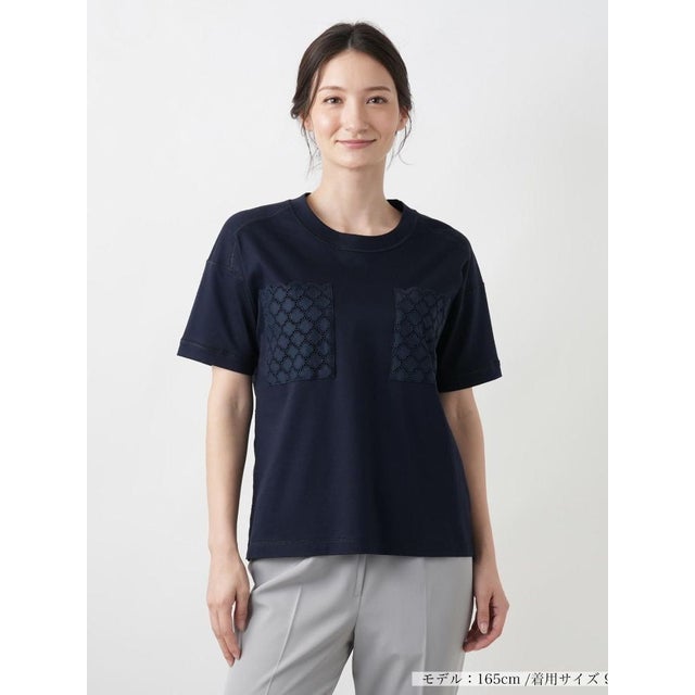 レース切替Tシャツ （ネイビー）