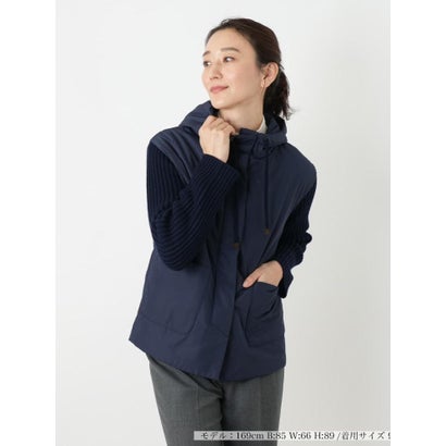 異素材切替フーデッドジャケット【LE TRICOT PERUGIA】 （ネイビー）｜詳細画像