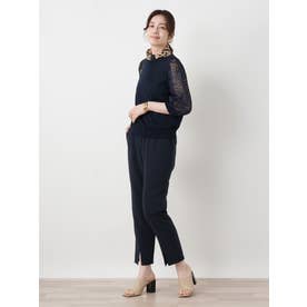 スリットクロップドパンツ （ネイビー）