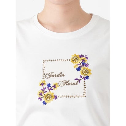 プリントクルーネックTシャツ （アイボリー）｜詳細画像