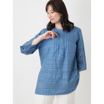 レリアン Leilian 刺繍ピンタックブラウス （レッド）｜詳細画像