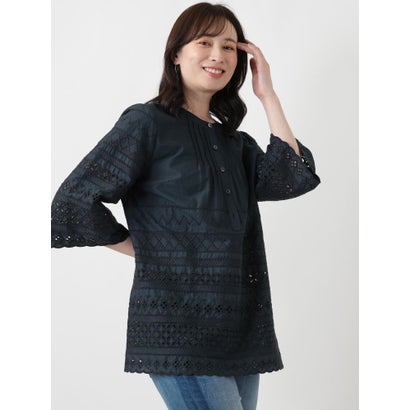 レリアン Leilian 刺繍ピンタックブラウス （レッド）｜詳細画像