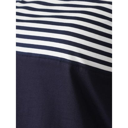 ボーダー切替クルーネックTシャツ （ネイビー）｜詳細画像
