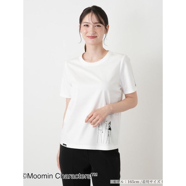 ムーミン刺繍クルーネックTシャツ （アイボリー）